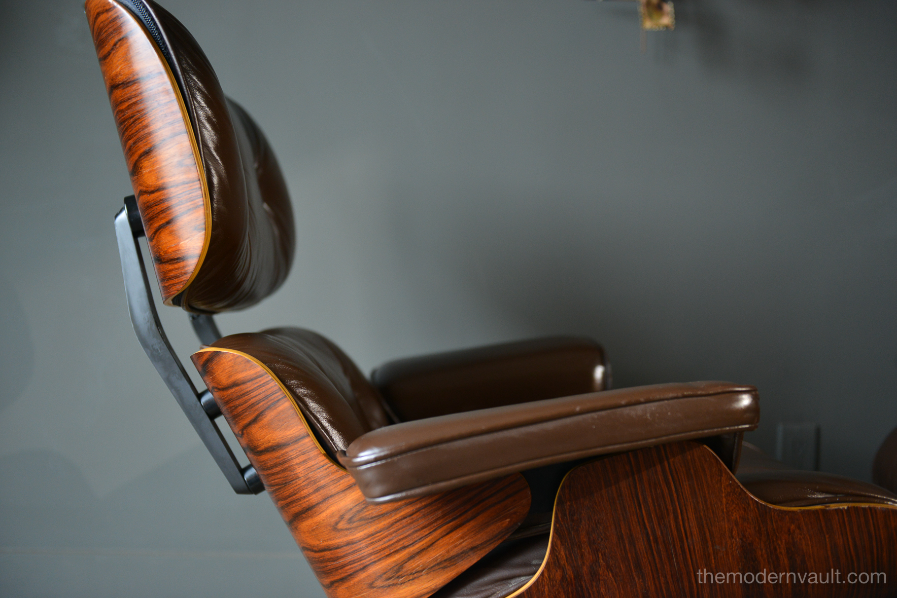 Brown Leather And Rosewood Eames Lounge Chair And Ottoman 1980 The