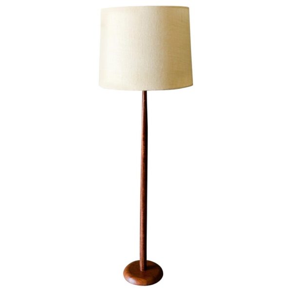 Sculpted Danish Teak Floor Lamp, circa 1965