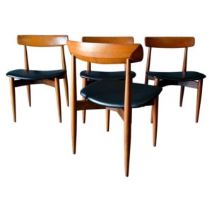 H.W. Klein for Bramin Sculpted Teak Dining Chairs, circa 1965