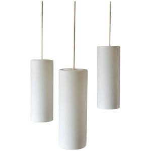 Uno & Östen Kristiansson for Luxus Frosted Triple Cylinder Pendant, ca 1960