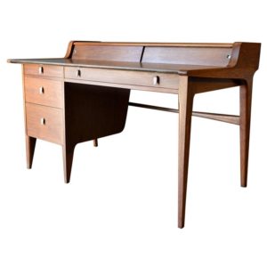 Walnut and Leather Top Desk by John Van Koert for Drexel, circa 1960
