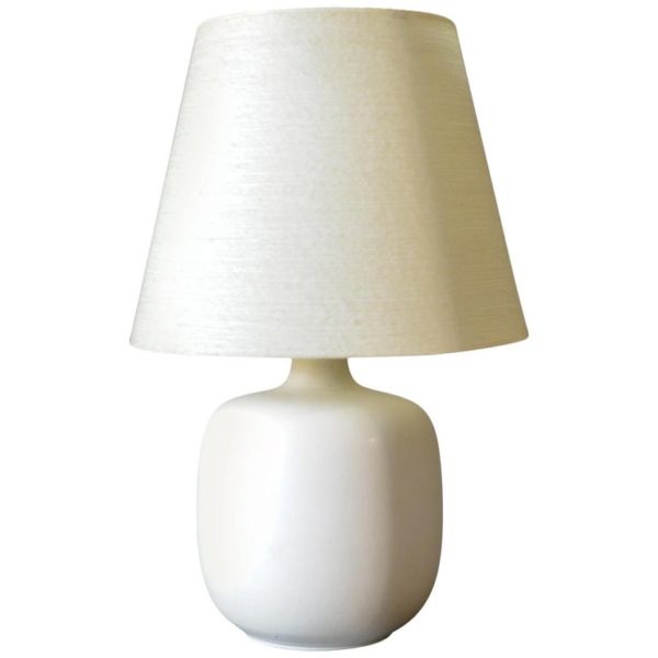 Ivory Ceramic Table Lamp by Lotte and Gunnar Bostlund, Denmark