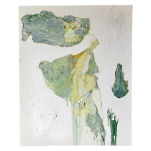 Original Green and Ivory Abstract Acrylic on Canvas by Brandon Charles Weber