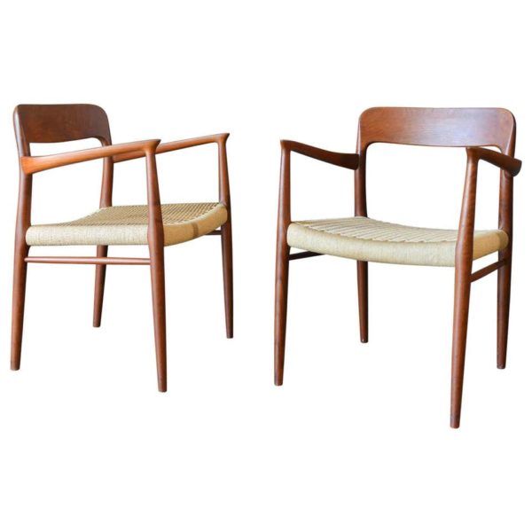 Pair of Niels Moller Teak Armchairs, Model 56, circa 1960