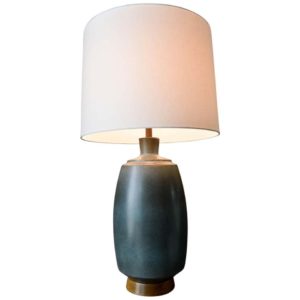 David Cressey Blue Speckle Glaze Stoneware Table Lamp, circa 1960