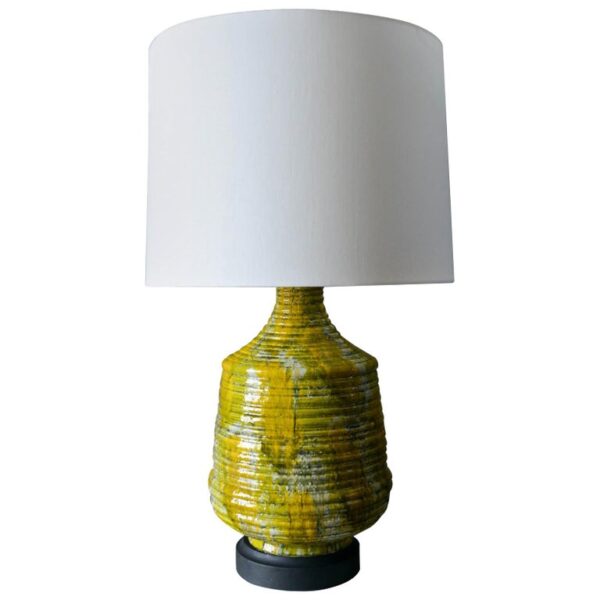 Large Textured Ceramic Table Lamp, circa 1975