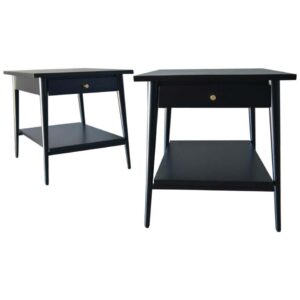 Paul McCobb Black Lacquered Nightstands, circa 1955