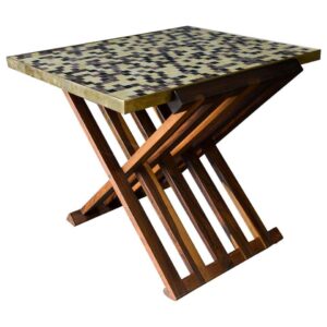 Folding Tile Top Table by Edward Wormley for Dunbar, circa 1960