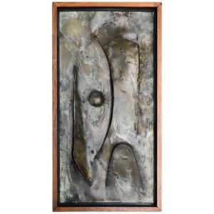 Vintage Abstract Metal Relief Wall Art, circa 1965