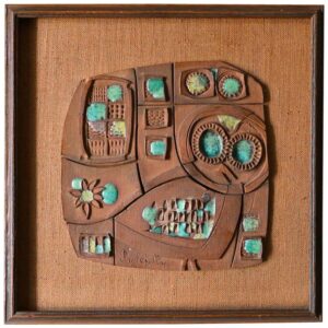 Ceramic Panel by California Artist Clyde Kelly, circa 1968