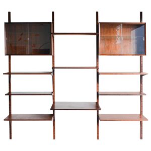 Rosewood Poul Cadovius 3 Bay Wall or Shelving Unit, circa 1970