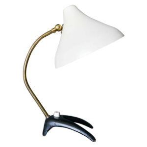 Louis Kalff 'Crow's Foot' Brass and Enameled Metal Desk or Table Lamp