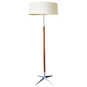 Gerald Thurston for Lightolier Walnut and Aluminum Table Lamp, circa 1965