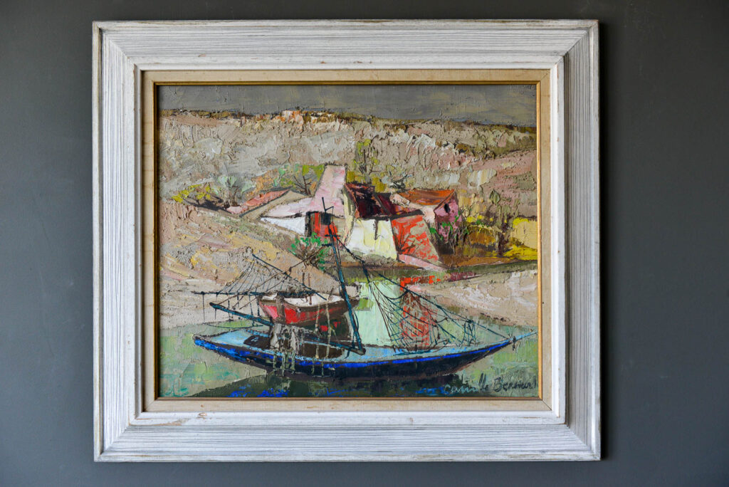 Nautical Painting by Camille Bernard, ca. 1970 – Authentic Mid Century ...