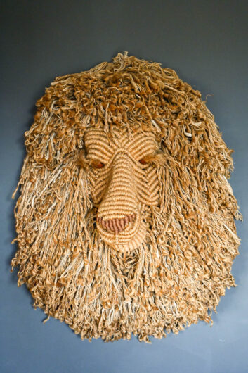 Judee Du Bourdieu Lions Head Jute Wall Sculpture, 1984 - Authentic Mid ...