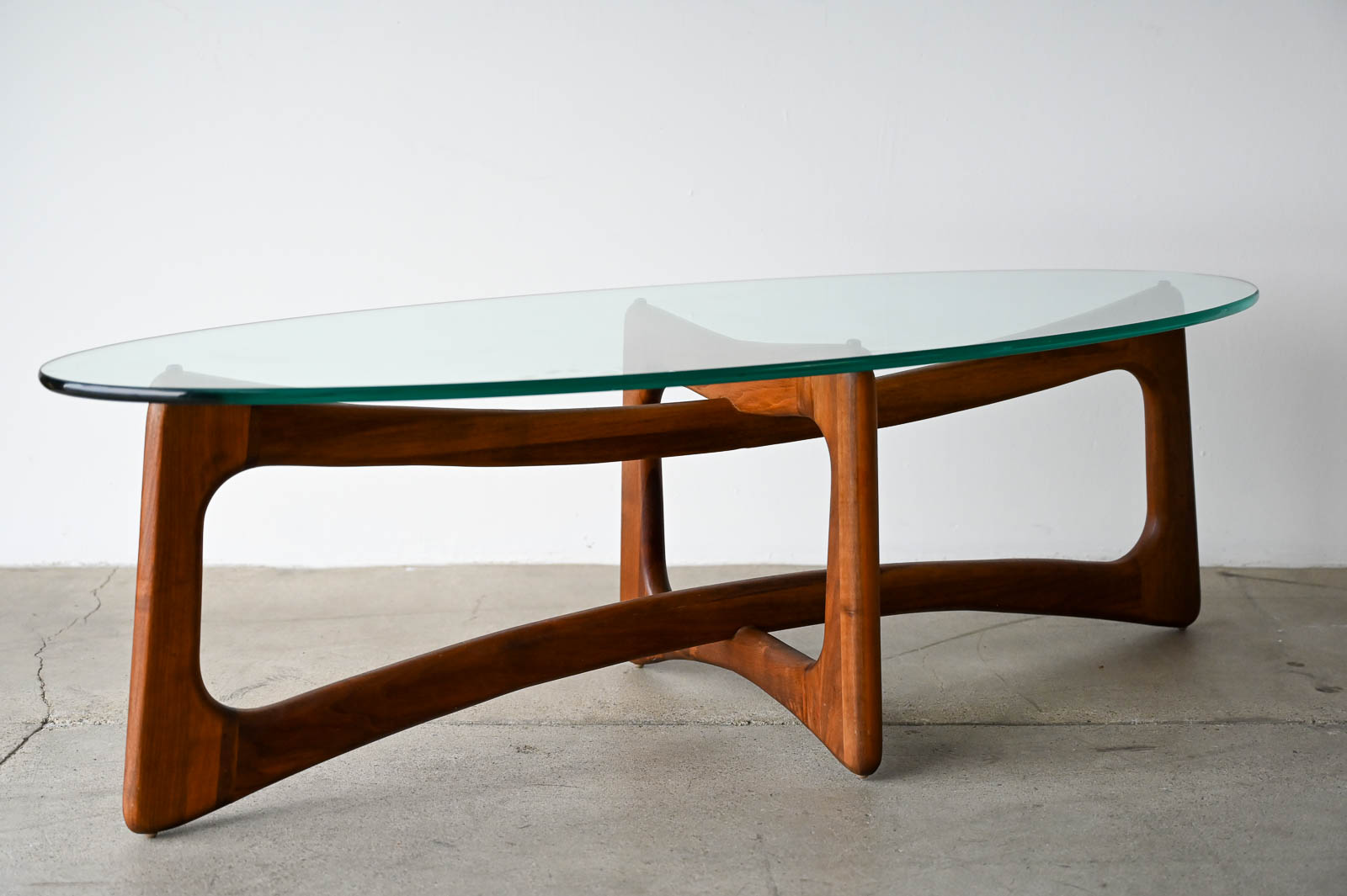 Adrian Pearsall for Craft Associates Oval Bowtie Walnut Coffee Table, ca.  1960